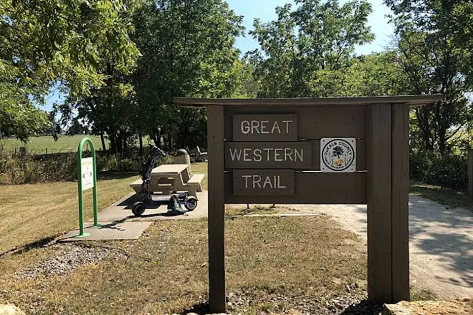 Sign for Great Western Trail near Chicago, Illinois.